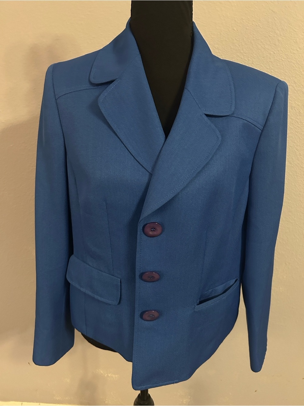 Evan-Picone Women Royal Blue Suit Jacket Size 14 Petite